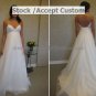 Sexy White Organza Empire Waist Bridal Evening Dress Spaghetti Straps Long Korean Wedding Dress