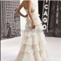 Ivory Cascading Organza Empire Waist Bridal Evening Dress Strapless Long Maternity Wedding Dress