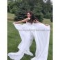 White Lace Purfle Empire Waist Bridal Evening Dress Sleeveless Long Chiffon Maternity Wedding Dress