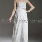 White Lace Empire Waist Bridal Evening Dress Strapless Long Pregnant Wedding Dress