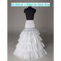 A-line White Nylon 4 Layer 4 Hoops Wedding Petticoat Dress Underware Bridal Bustle Crinoline P2
