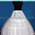 A-line White Nylon 2 Layer 2 Hoops Wedding Petticoat Dress underware Bridal Bustle Crinoline P3