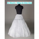 A-line White Nylon Tulle No Hoop Wedding Petticoat Dress Underware Bridal Bustle Soft Crinoline P4