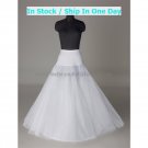 A-line White Nylon 2 Tulle 1 Hoop Wedding Petticoat Dress Underware Bridal Bustle Soft Crinoline P7