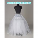 A-line White Nylon TulleS No Hoop Wedding Petticoat Dress Underware Bridal Bustle Soft Crinoline P8