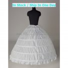 A-line White 1 Layer 6 Hoops Wedding Petticoat Dress Underware Bridal Bustle Crinoline P11