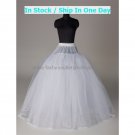 A-line White 5 Layers No Hoop Wedding Petticoat Dress Underware Bridal Bustle Soft Crinoline P16