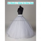A-line White 8 Layers No Hoop Wedding Petticoat Dress Underware Bridal Bustle Soft Crinoline P18