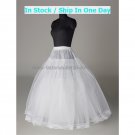 A-line White 4 Layers No Hoop Wedding Petticoat Dress Underware Bridal Bustle Soft Crinoline P19
