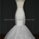 Mermaid White Nylon 2 Layer 1 Hoop Wedding Petticoat Dress Adjustable Bridal Bustle Crinoline p20