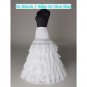 A-line White Nylon 4 Layer 4 Hoops Wedding Petticoat Dress Underware Bridal Bustle Crinoline P2