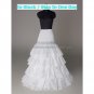 A-line White Nylon 4 Layer 4 Hoops Wedding Petticoat Dress Underware Bridal Bustle Crinoline P2