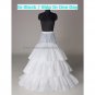 A-line White Nylon 3 Layer 3 Hoops Wedding Petticoat Dress Underware Bridal Bustle Crinoline P6