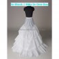 A-line White Nylon 3 Layer 3 Hoops Wedding Petticoat Dress Underware Bridal Bustle Crinoline P6
