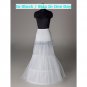 Mermaid White Nylon 2 Layer 2 Hoops Wedding Petticoat Dress Adjustable Bridal Bustle Crinoline P5
