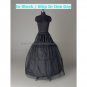 A-line Black Nylon 1 Tulle 3 Hoop Wedding Petticoat Dress Underware Bridal Bustle Soft Crinoline P9