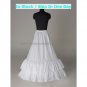 A-line White 2 Ruffles 1 Hoop Wedding Petticoat Dress Underware Bridal Bustle Soft Crinoline P12
