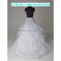 A-line White 3 TulleS 3 HoopS Wedding Petticoat Underware Bridal Bustle Long Train Crinoline P17
