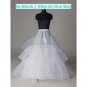 A-line White 3 TulleS 3 HoopS Wedding Petticoat Underware Bridal Bustle Long Train Crinoline P17