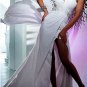 Pink White Chiffon Lace Bridal Evening Dress Jeweled Backless Prom Dress Formal Gown