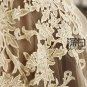 A-line Champagne Sash Tulle Bridal Dress Lace Applique Ankle Length Beach Wedding Dress