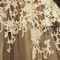 A-line Champagne Sash Tulle Bridal Dress Lace Applique Ankle Length Beach Wedding Dress