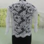 Ivory White Alencon Lace Bridal Dress Jacket V-neck Long Sleeves Wedding Dress Bolero Jacket J01