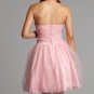 strapless Pink Organza Bridal Evening Dress A-line Short Prom Dress Formal Gown Homecoming Dress
