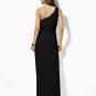 Black Chiffon Asymmetrical Bridal Evening Dress Backless Prom Dress Formal Gown