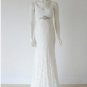 White Lace Empire Waist Pregnant Bridal Evening Dress V-neck Long Maternity Wedding Dress