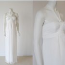 White Chiffon Empire Waist Maternity Bridal Dress Evening Dress Strapless Floor Length Wedding Dress