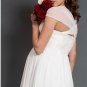 White Chiffon Empire Waist Maternity Bridal Dress Lace Top Cap Sleeves Pregnant Wedding Dress H171