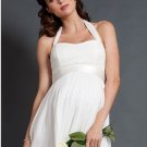 White Chiffon Empire Waist Maternity Bridal Dress Lace Top Hater Pregnant Wedding Dress H168