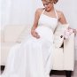 White Chiffon Empire Waist Maternity Bridal Dress Beaded Halter Pregnant Wedding Dress H167