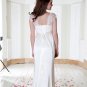 Cap Sleeves Lace Top Satin Empire Waist Maternity Bridal Gowns V-neck Pregnant Wedding Dress H166