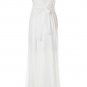 White Chiffon Empire Waist Maternity Bridal Dress Thin Sheer Straps V-neck Pregnant Wedding Dress