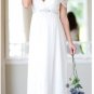 Cap Sleeves White Chiffon Empire Waist Maternity Bridal Gowns V-neck Pregnant Wedding Dress H161