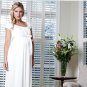 Short Sleeves Round Neck White Chiffon Empire Maternity Bridal Gowns Pregnant Wedding Dress H165