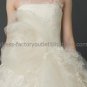 Strapless White Organza Lace A-line Bridal Gown Asymmetrical Vera Wedding Dress Free Sash V1210