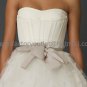 Strapless White Organza Lace A-line Bridal Gown Asymmetrical Vera Wedding Dress Free Sash V1203