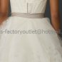 Strapless White Organza Lace A-line Bridal Gown Asymmetrical Vera Wedding Dress Free Sash V1203
