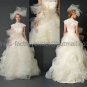 High-neck Cap-sleeve White Ball Gown Lace Appliques Tulle Asymmetrically Wedding Dress