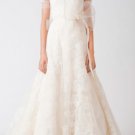 A-line Short Lace Sleeves White Lace Ball Gown Asymmetrically Wedding Dress Free Bow Sash V22