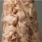 Strapless A-line Asymmetrically Bridal Gown Veiled Lace Organza Scallop Wedding Dress