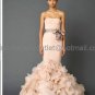 Strapless Mermaid Bridal Gown Drop-waist Corset Nude Organza Skirt Wedding Dress