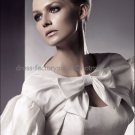 Ivory White Taffeta Short Sleeves Short Bridal Dress Jacket Beaded Wedding Dress Bolero Jacket J4