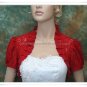 Custom Red Lace Short Sleeves Short Bridal Dress Jacket  Wedding Prom Dress Bolero Jacket J65