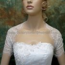 Ivory White Lace Short Sleeves Short Bridal Dress Jacket Vest Shawl Wedding Dress Bolero Jacket J68