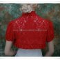 Custom Red Lace Short Sleeves Short Bridal Dress Jacket  Wedding Prom Dress Bolero Jacket J65