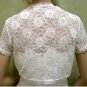 Ivory White Lace Short Sleeves Short Bridal Dress Jacket Evening Wedding Dress Bolero Jacket J27